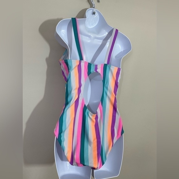 So sz 16 1/ 2 swimsuit one piece. In a pretty stripe nearly new - Picture 11 of 16